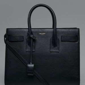 YVES SAINT LAURENT Calfskin Leather Small Sac de Jour Tote Bag